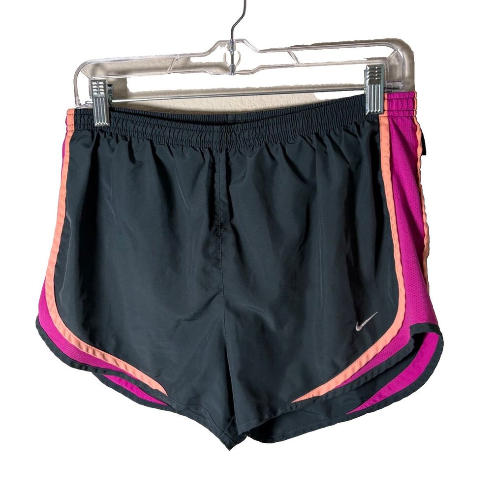 Nike Shorts Women's Medium Gray Pink Pull On Lined Dri-Fit Athletic Active